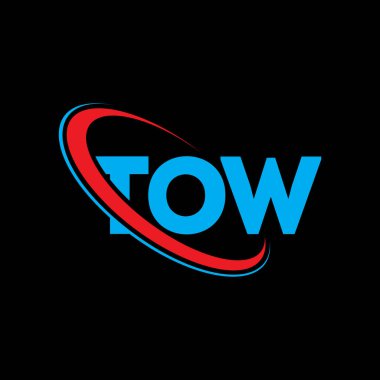 Tow logosu. Tow mektubu. TOW harf logosu tasarımı. Çember ve büyük harfli monogram logosuna bağlı ToW logosu. Teknoloji, iş ve emlak markası için TOW tipografisi.