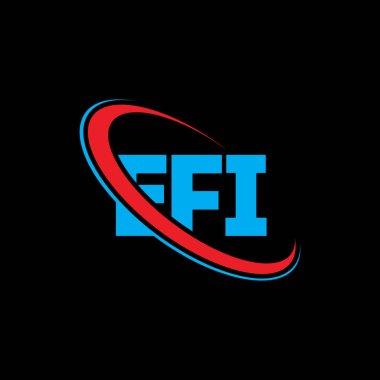 EFI logosu. EFI mektubu. EFI harf logosu tasarımı. Çember ve büyük harfli monogram logosuna bağlı baş harfler. Teknoloji, iş ve emlak markası için EFI tipografisi.