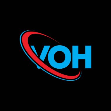 VOH logosu. VOH mektubu. VOH mektup logosu tasarımı. Çember ve büyük harfli monogram logosuna bağlı VOH logosu. Teknoloji, iş ve emlak markası için VOH tipografisi.