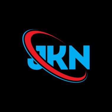 JKN logosu. JKN mektubu. JKN harf logosu tasarımı. Çember ve büyük harfli monogram logosuna bağlı JKN logosu. Teknoloji, iş ve emlak markası için JKN tipografisi.