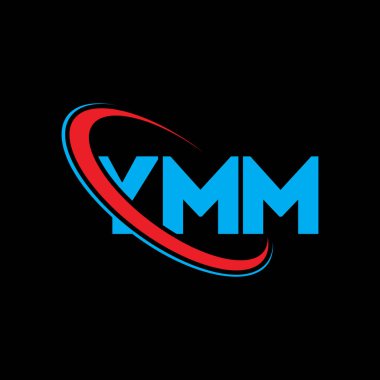 YMM logosu. YMM mektubu. YMM harf logosu tasarımı. Çember ve büyük harfli monogram logosuna bağlı baş harfler YMM logosu. Teknoloji, iş ve emlak markası için YMM tipografisi.