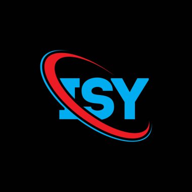 ISY logosu. ISY mektubu. ISY harf logosu tasarımı. Çember ve büyük harfli monogram logosuyla ISY logosunun baş harfleri. Teknoloji, iş ve emlak markası için ISY tipografisi.