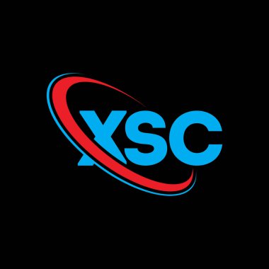 XSC logosu. XSC harfi. XSC harf logosu tasarımı. Çember ve büyük harfli monogram logosuna bağlı XSC logosu. Teknoloji, iş ve emlak markası için XSC tipografisi.