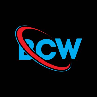BCW logosu. BCW mektubu. BCW harf logosu tasarımı. Çember ve büyük harfli monogram logosuna bağlı baş harfler BCW. Teknoloji, iş ve emlak markası için BCW tipografisi.