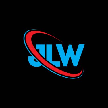 JLW logosu. JLW mektubu. JLW harfli logo tasarımı. Çember ve büyük harfli monogram logosuna bağlı JLW logosu. Teknoloji, iş ve emlak markası için JLW tipografisi.