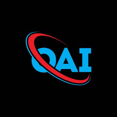 OAI logosu. OAI mektubu. OAI harf logosu tasarımı. Çember ve büyük harfli monogram logosuna bağlı OAI logosu. Teknoloji, iş ve emlak markası için OAI tipografisi.