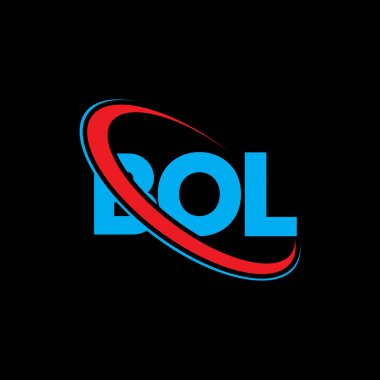 BOL logosu. Bol mektubu. BOL harf logosu tasarımı. Çember ve büyük harfli monogram logosuna bağlı ilk BOL logosu. Teknoloji, iş ve emlak markası için BOL tipografisi.