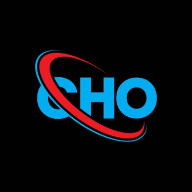 Cho logosu. CHO mektubu. CHO mektup logosu tasarımı. Çember ve büyük harfli monogram logosuna bağlı ilk CHO logosu. Teknoloji, iş ve emlak markası için CHO tipografisi.