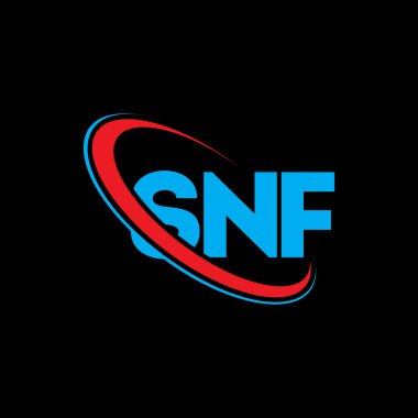 SNF logosu. SNF mektubu. SNF harf logosu tasarımı. Çember ve büyük harfli monogram logosuna bağlı baş harfler SNF logosu. Teknoloji, iş ve emlak markası için SNF tipografisi.