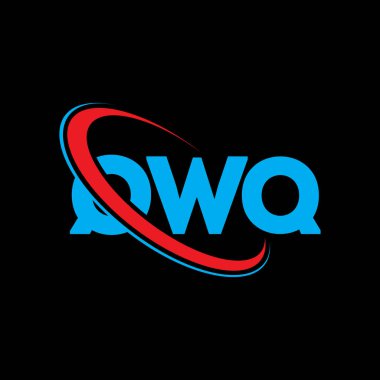 QWQ logosu. QWQ mektubu. QWQ harfi logo tasarımı. Çember ve büyük harfli monogram logosuyla birleştirilmiş QWQ logosu. Teknoloji, iş ve emlak markası için QWQ tipografisi.