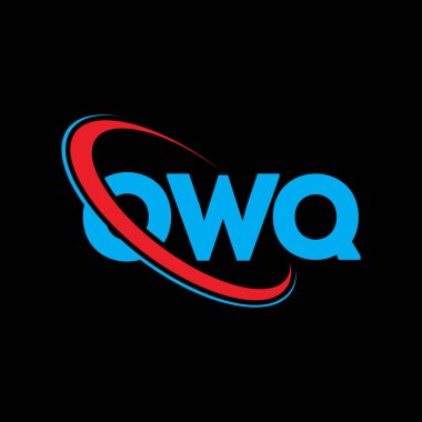 OWQ logosu. OWQ mektubu. OWQ harfi logo tasarımı. Çember ve büyük harfli monogram logosuna bağlı OWQ logosu. Teknoloji, iş ve emlak markası için OWQ tipografisi.