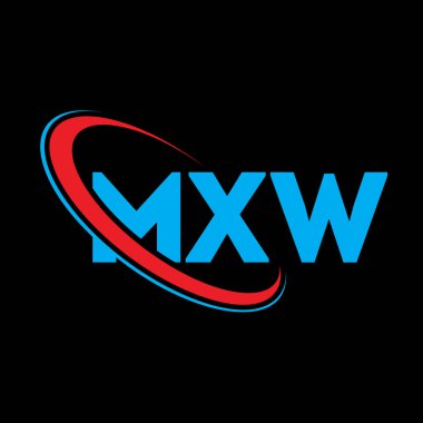 MXW logosu. MXW mektubu. MXW harf logosu tasarımı. Çember ve büyük harfli monogram logosuna bağlı baş harfler MXW. Teknoloji, iş ve emlak markası için MXW tipografisi.