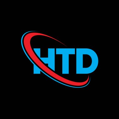 HTD logosu. HTD mektubu. HTD harf logosu tasarımı. Çember ve büyük harfli monogram logosuna bağlı HTD logosu. Teknoloji, iş ve emlak markası için HTD tipografisi.