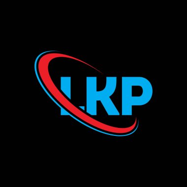 LKP logosu. LKP mektubu. LKP harf logosu tasarımı. Çember ve büyük harfli monogram logosuna bağlı ilk LKP logosu. Teknoloji, iş ve emlak markası için LKP tipografisi.