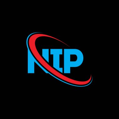 NIP logosu. Mektup yok. NIP mektup logosu tasarımı. Çember ve büyük harfli monogram logosuna bağlı NIP logosu. Teknoloji, iş ve emlak markası için NIP tipografisi.