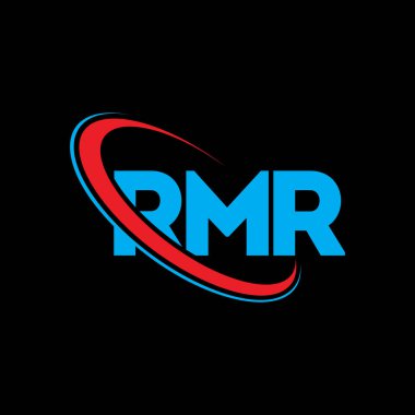 RMR logosu. RMR mektubu. RMR harf logosu tasarımı. Çember ve büyük harfli monogram logosuna bağlı baş harfler RMR logosu. Teknoloji, iş ve emlak markası için RMR tipografisi.