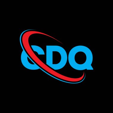 CDQ logosu. CDQ mektubu. CDQ harfi logo tasarımı. Çember ve büyük harfli monogram logosuna bağlı CDQ logosu. Teknoloji, iş ve emlak markası için CDQ tipografisi.