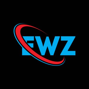 EWZ logosu. EWZ mektubu. EWZ harf logosu tasarımı. Çember ve büyük harfli monogram logosuna bağlı baş harfler EWZ logosu. Teknoloji, iş ve emlak markası için EWZ tipografisi.