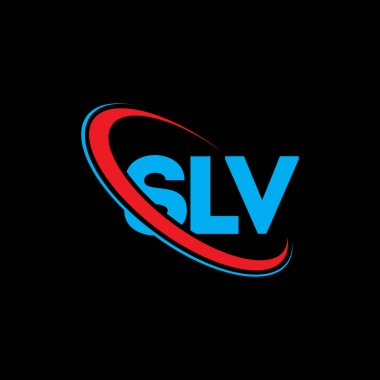 SLV logosu. SLV harfi. SLV harf logosu tasarımı. Çember ve büyük harfli monogram logo ile birleştirilmiş SLV logosu. Teknoloji, iş ve emlak markası için SLV tipografisi.