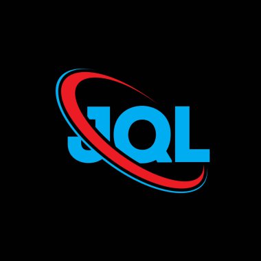 JQL logosu. JQL mektubu. JQL harf logosu tasarımı. Çember ve büyük harfli monogram logosuyla birleştirilmiş JQL logosu. Teknoloji, iş ve emlak markası için JQL tipografisi.