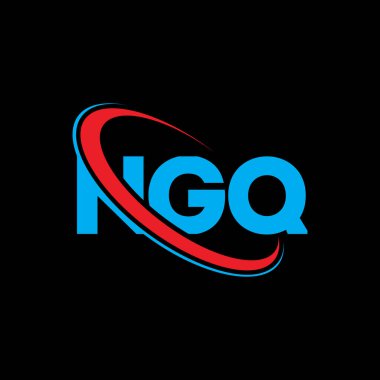 NGQ logosu. NGQ mektubu. NGQ harf logosu tasarımı. Çember ve büyük harfli monogram logosuna bağlı NGQ logosu. Teknoloji, iş ve emlak markası için NGQ tipografisi.