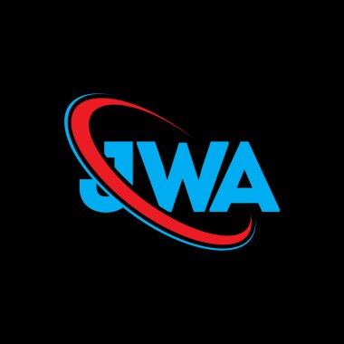 JWA logosu. JWA mektubu. JWA mektup logosu tasarımı. Çember ve büyük harfli monogram logosuyla birleştirilmiş JWA logosu. Teknoloji, iş ve emlak markası için JWA tipografisi.