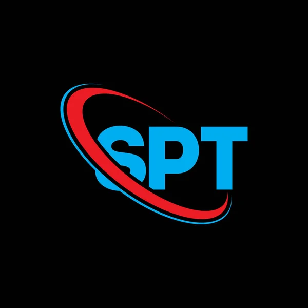 Logo Spt Lettre Spt Spt Lettre Logo Design Initiales Logo — Image vectorielle