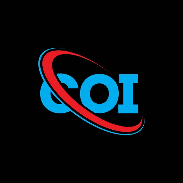 Coi Logotyp Ett Brev Från Coi Design Coi Brevets Logotyp — Stock vektor