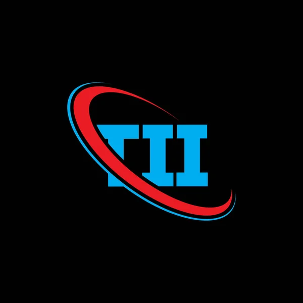 Tii Logosu Mektup Tii Harf Logosu Tasarımı Çember Büyük Harfli — Stok Vektör
