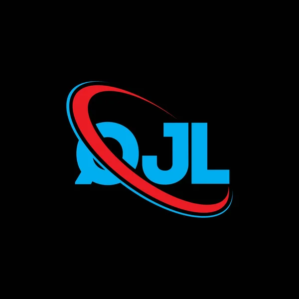 Qjlのロゴ Qjlの手紙 Qjl手紙ロゴデザイン 初期のQjlロゴはサークルロゴと大文字のモノグラムロゴがリンクされています テクノロジー ビジネス 不動産ブランドのためのQjlタイポグラフィ — ストックベクタ