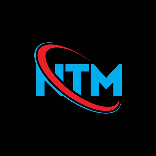 Ntm Logosu Ntm Mektubu Ntm Mektup Logosu Tasarımı Çember Büyük — Stok Vektör