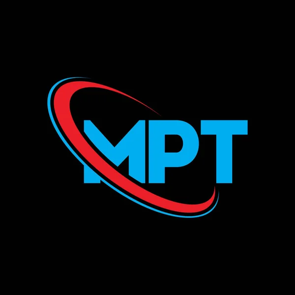 Logo Mpt Lettre Mpt Mpt Lettre Logo Design Initiales Logo — Image vectorielle