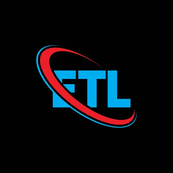 Etl Logo Aankomstbrief Etl Logo Ontwerp Initialen Etl Logo Gekoppeld — Stockvector