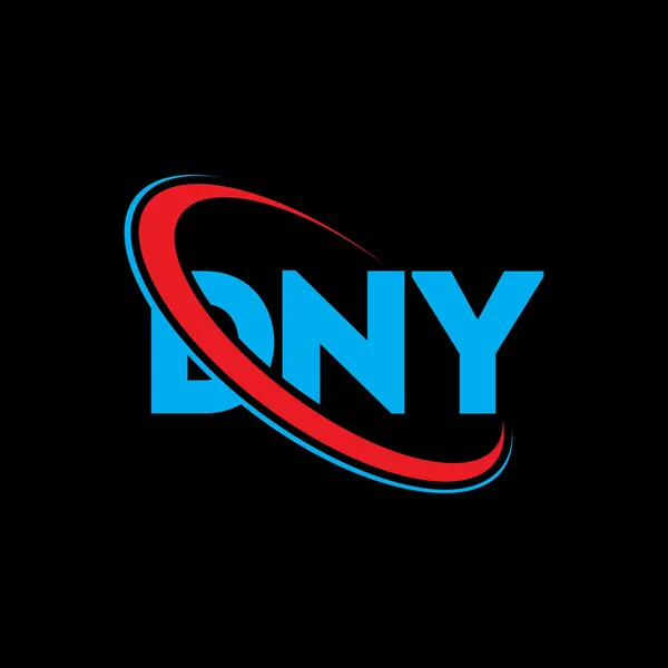 Dny Logosu Dny Mektubu Dny Mektup Logosu Tasarımı Daireye Büyük — Stok Vektör