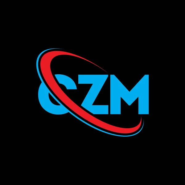 Czm标志 Czm的信Czm字母标识设计 首字母缩写为Czm 带有圆圈和大写字母标识 Czm技术 商业和房地产品牌排版 — 图库矢量图片