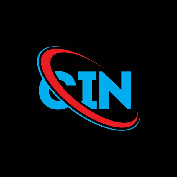 Cin标志 Cin信 Cin字母标志设计 首字母Cin标识与圆圈和大写字母标识链接 Cin技术 商业和房地产品牌排版 — 图库矢量图片