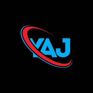 YAJ logosu. YAJ mektubu. YAJ mektup logosu tasarımı. Çember ve büyük harfli monogram logosuna bağlı baş harfler YAJ logosu. Teknoloji, iş ve emlak markası için YAJ tipografisi.