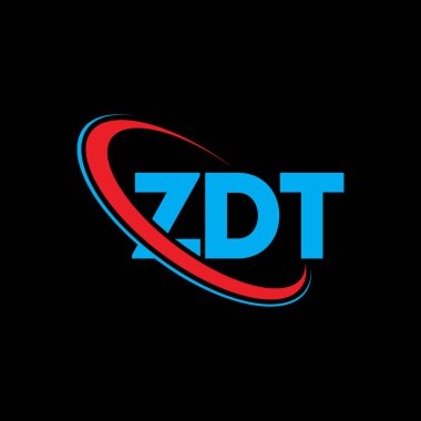 ZDT logosu. ZDT harfi. ZDT harf logosu tasarımı. Çember ve büyük harfli monogram logosuna bağlı baş harfler ZDT logosu. Teknoloji, iş ve emlak markası için ZDT tipografisi.