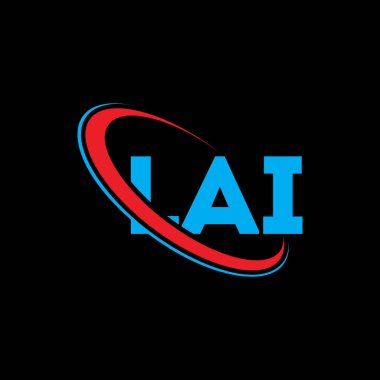 LAI logosu. LAI mektubu. LAI harf logosu tasarımı. Çember ve büyük harfli monogram logosuna bağlı baş harfler. Teknoloji, iş ve emlak markası için LAI tipografisi.