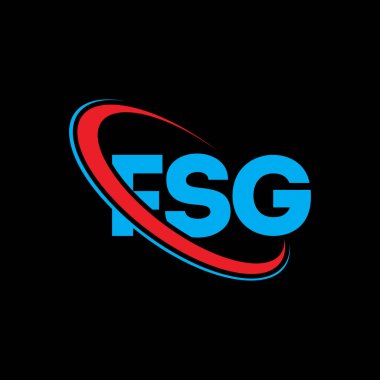 FSG logosu. FSG mektubu. FSG harf logosu tasarımı. Çember ve büyük harfli monogram logosuna bağlı FSG logosu. Teknoloji, iş ve emlak markası için FSG tipografisi.