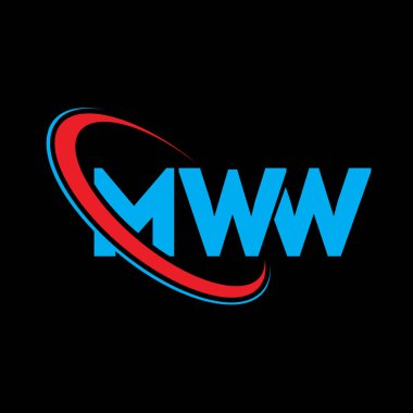 MWW logosu. MWW mektubu. MWW harfli logo tasarımı. Çember ve büyük harfli monogram logosuna bağlı baş harfler. Teknoloji, iş ve emlak markası için MWW tipografisi.
