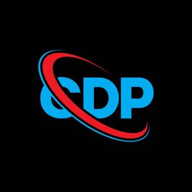 CDP logosu. CDP mektubu. CDP harf logosu tasarımı. Çember ve büyük harfli monogram logosuna bağlı CDP logosu. Teknoloji, iş ve emlak markası için CDP tipografisi.
