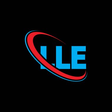 LLE logosu. LLE harfi. LLE harfli logo tasarımı. Çember ve büyük harfli monogram logosuna bağlı ilk LLE logosu. Teknoloji, iş ve emlak markası için LLE tipografisi.
