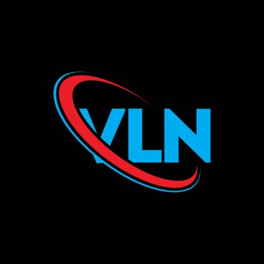 VLN logosu. VLN mektubu. VLN harf logosu tasarımı. Çember ve büyük harfli monogram logosuna bağlı baş harfler VLN logosu. Teknoloji, iş ve emlak markası için VLN tipografisi.