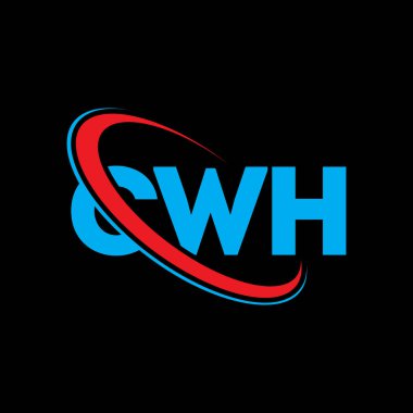 CWH logosu. CWH mektubu. CWH harf logosu tasarımı. Çember ve büyük harfli monogram logosuyla birleştirilmiş CWH logosu. Teknoloji, iş ve emlak markası için CWH tipografisi.
