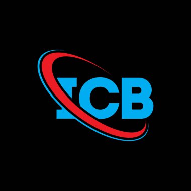 ICB logosu. ICB mektubu. ICB mektup logosu tasarımı. Çember ve büyük harfli monogram logosuna bağlı ICB logosu. Teknoloji, iş ve emlak markası için ICB tipografisi.