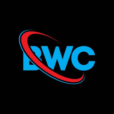 BWC logosu. BWC mektubu. BWC mektup logosu tasarımı. Çember ve büyük harfli monogram logosuna bağlı BWC logosu. Teknoloji, iş ve emlak markası için BWC tipografisi.