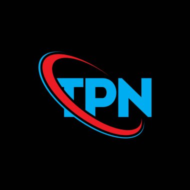 TPN logosu. TPN mektubu. TPN harf logosu tasarımı. Çember ve büyük harfli monogram logosuna bağlı TPN logosu. Teknoloji, iş ve emlak markası için TPN tipografisi.