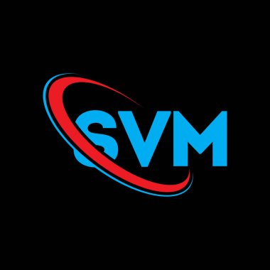 SVM logosu. SVM mektubu. SVM harf logosu tasarımı. Çember ve büyük harfli monogram logosuna bağlı baş harfler SVM logosu. Teknoloji, iş ve emlak markası için SVM tipografisi.