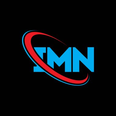 IMN logosu. IMN mektubu. IMN harf logo tasarımı. Çember ve büyük harfli monogram logosuna bağlı IMN logosu. IMN teknoloji, iş ve emlak markası tipografisi.